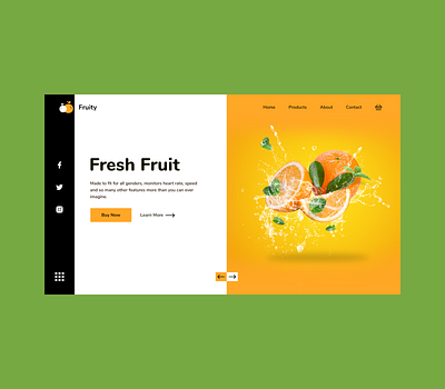 Premium Fruits Web Landing Page app branding creative dailyui design drawing homepage illustration uiux vector