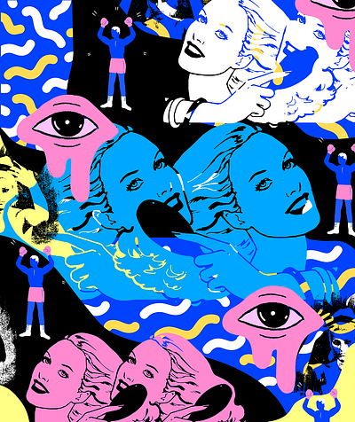 Wallflower boxing eye pattern pop squiggle woman