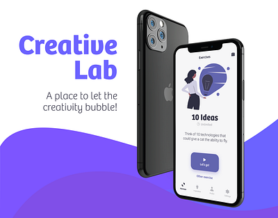 Creative Lab app design creativity design exercises mobile design ui ui design uiux ux design