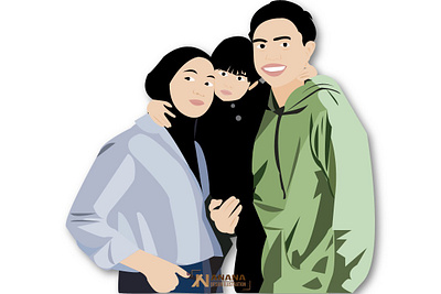 Ayu Dito actris family family portrait familyillustration happyfamily