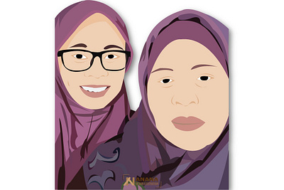 Sister and Mother couple design flat icon illustration illustrator muslimah parents vector woman woman illustration