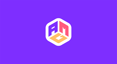 AMG Concept Logo branding colorful flat geometric hexagon icon logo logotype minimal modern purple typography vibrant
