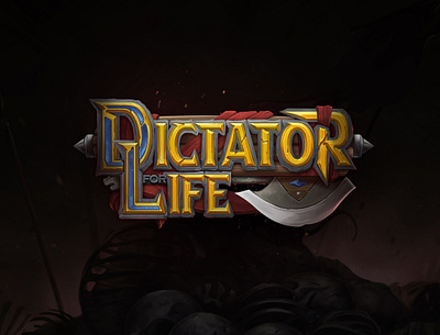 "Dictator for life" logo for card game 2d cardgame digitalart fantasy gameart logo logodesign logotype ui