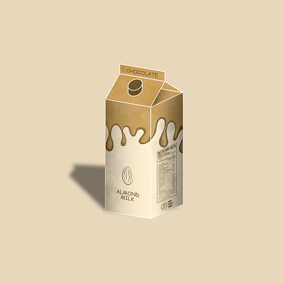 Chocolate Almond Milk chocolate chocolate almond milk design illustration milk milk carton vector