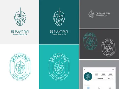 OB Plant Papi Logo branding design flat icon logo minimal modern modern logo plant typography vector