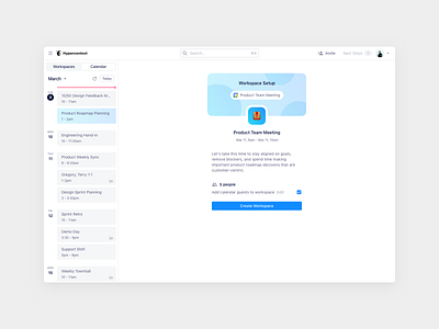 Workspace Setup calendar product design setup ui web app workspace setup