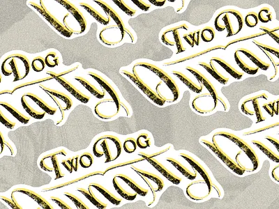 Two Dog Sticker music punk sticker texture