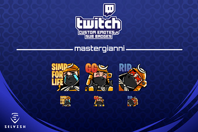 yellow samurai emotes emotes streamer subbadges twitch twitchemotes