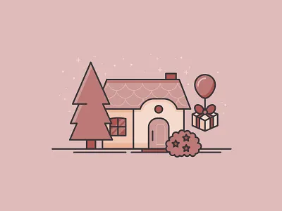 Marina's House 2d acnh animal crossing animal crossing new horizons balloon cute gift house icon iconography illustration marina mauve minimal new horizons pink sparkle tom nook