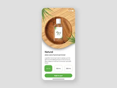 Natural Aloe Vera Hand Sanitizer Shopping page adobephotoshop adobexd branding dailyui ui ux uiux uiux design uiuxdesign uiuxdesigner userinterfacedesign