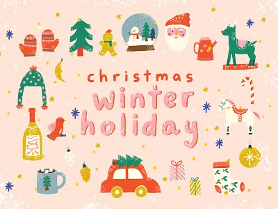 Christmas Winter Holiday christmas clipart deer design gingerbread holiday icon illustration pattern procreate snow snowman ui uidesign wine winter