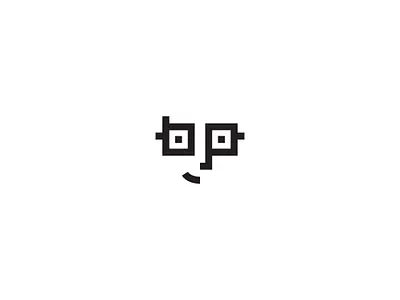 b + p geek face bp monogram clean face geek logo glasses minimal simple smile smiley face typography
