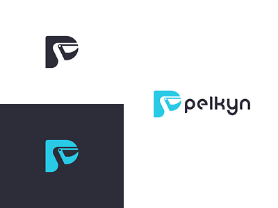 Pelkyn Logo Design animal animal logo bird creative logo design lettermark letterp logo logodesign minimal modern negativespace pelican simple