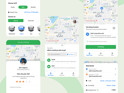 Driver Booking App app design bangalore booking app design driver app mobile app design mobile ui sketchapp ui ux uidesign