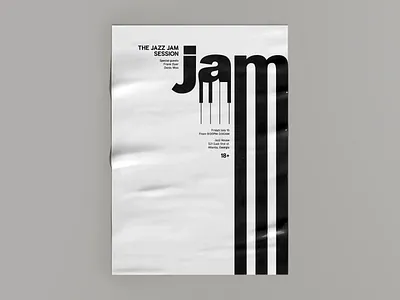 The jazz jam session 2d branding composition design experimental flat font graphic jam jazz letter letterform minimalistic negative space poster print simple sing typography vector