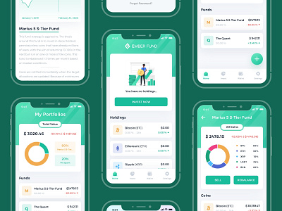 Ember Fund Mobile App Redesign app appdesign appdesigner clean ui fund green ios ios app iosapp mobileappdesign simple simple clean interface simple design ui uidesign uiux uiuxdesign ux uxdesign uxdesigns