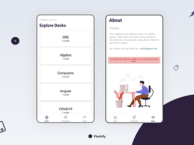 Flashify design flashcard mobile ui