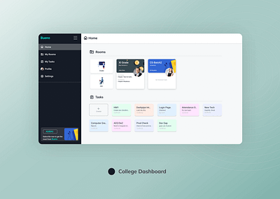 College Dashboard classroom college dashboad dashboard ui uiux