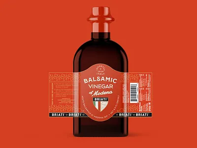 Briati Balsamic Vinegar Bottle Design art bottle bottle label brand branding clean concept embossed identity italian lettering logo logotype packaging retro traditional type ux vector vintage