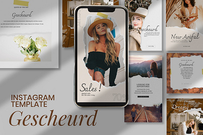 Gescheurd Instagram Template desgin instagram instagram banner instagram post instagramtemplate sosial media