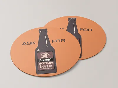 Ask For Devenish Bosun Brown Ale beer coaster brewers quay brewery devenish historic