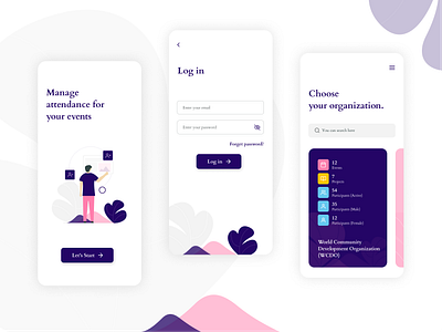 BTA - #Landing Page attendance card design clean design landing page login menu simple start page