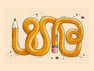 Pretty twisted 2d cute design digital art flexible freeflow halftone illustration illustrator pencil sketch pencil textured twisted yellow pencil
