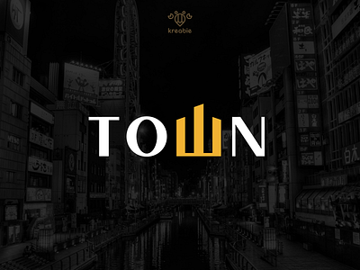 Town - Typography Logo Design city cool home line logo minimalist modern monogram simple skyline strong town urban