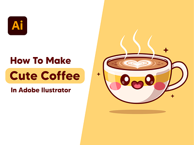 #CatalystClass Cute Coffee Character😻☕ breakfast cafe character coffee cup cute dessert drink face food glass how to make icon illustration logo love smile step by step tutorial