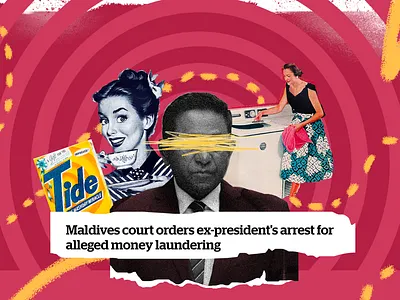 Editorial illustrations for Khulaasa collage design illustration maldives politics