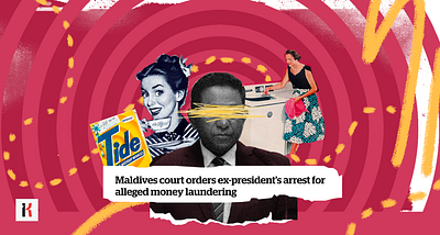 Editorial illustrations for Khulaasa collage design illustration maldives politics