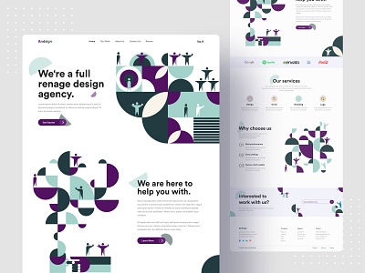 Creative Agency Landing Concept 2020 trend agency clean colorful creative design design studio design system digital marketing dribbble best shot figma landing page minimalist popular popular design ui uiux web web design website