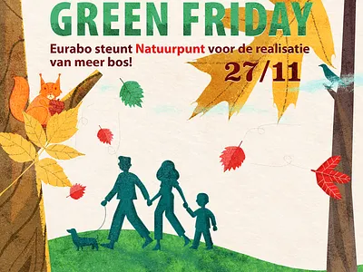 Green Friday banner black friday bos consumers eco eurabo forest friendly green green friday hiking nature natuur socialmedia walker