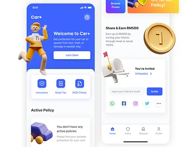 Car+ Insurace App - Homepage design exploration ios landing page mobile app ui user experience user interface ux