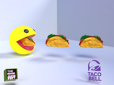 PACMAN - The Taco Bell Fanatic 3d 3d creative design 3d modelling adobe behance blender 3d branding branding design cinema4d creative design creative designer creative designs cyclesrender design dribbble dribbble best shot free pacman loves taco bell pandemic taco bell