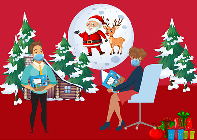 CHRISTMAS THEME character children book illustration childrens book childrens illustration design illustration vector