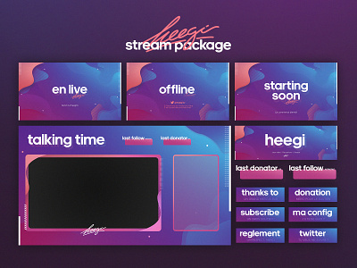 Heegi Stream Package branding design graphic design overlay photoshop stream streamer streaming twitch