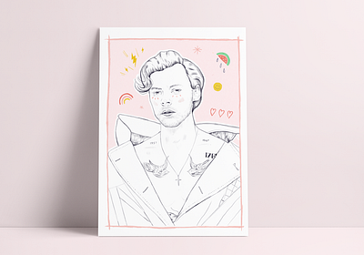 Harry Styles - Vogue art cute digital drawing doodles graphic design harry styles illustration pink procreate vogue