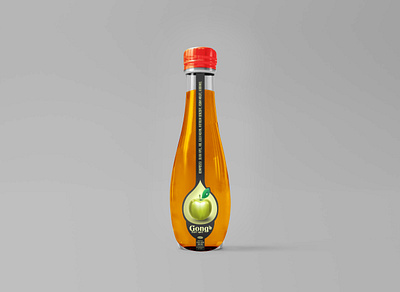 Gong sari apel new mockup 3d 3d art apple art bottle brand design mockup tea ui