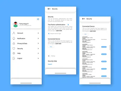 Security Setting Mobile App UI app daily ui dailyui 007 dailyuichallenge design flat graphic design illustration illustrator interface minimal mobile search security ui ui vector