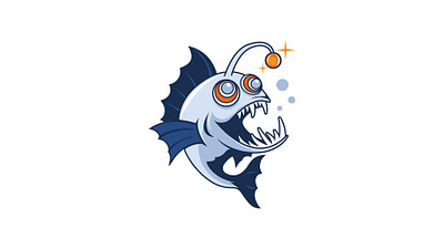 Crazy Anglerfish Logo branding illustration logo