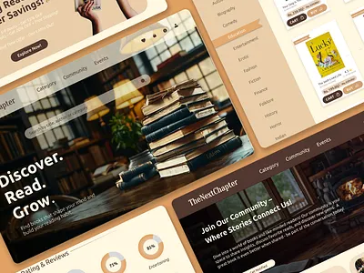 📚 The Next Chapter – A Book Purchasing Experience! ✨ aesthetic book branding design library mockup ui uiux ux ux research webdesign website