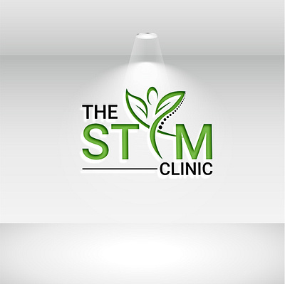 The STIM clinic logo branding design flat illustration illustrator leaf logo logo minimal typography vector