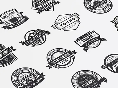 Vintage Logo / Retro Label & Badges badge classic clothing hipster label logo logos restaurant retro vintage