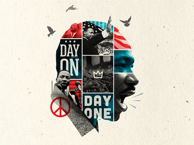 MLK Day One Campaign Kit branding collage design illustration mlk vector