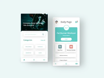 fitness app final adobe xd app app design fitness app ui xd design