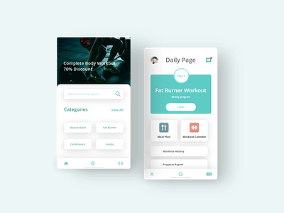 fitness app final adobe xd app app design fitness app ui xd design