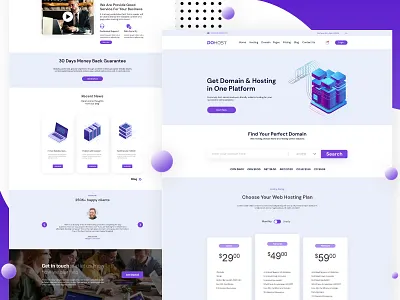 Dohost v2 - Web hosting service homepage's design host hosting hosting service hosting template psd psd template ui visual design
