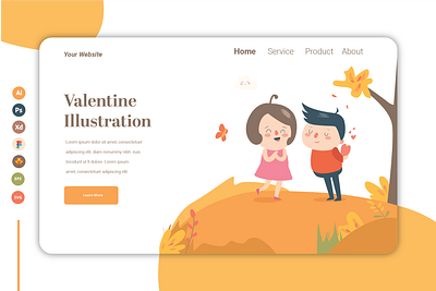 Valentine Ilustration app design flat graphic design illustration logo minimal ui ux web website