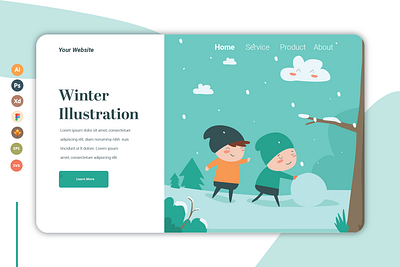 winter Ilustration branding design flat graphic design icon illustration minimal ui ux vector web